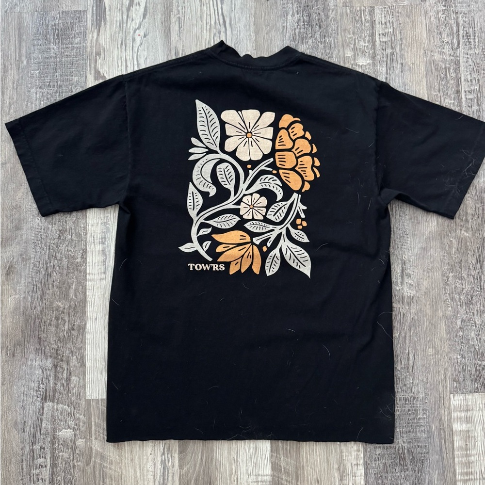 Los Angeles Apparel Black Tee with Floral Design